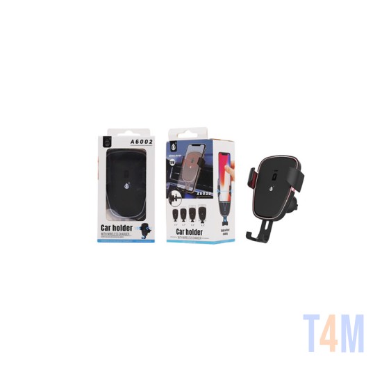 CAR HOLDER WITH WIRELESS CHARGER ANTI-SHAKE 10W MTK BLACK
